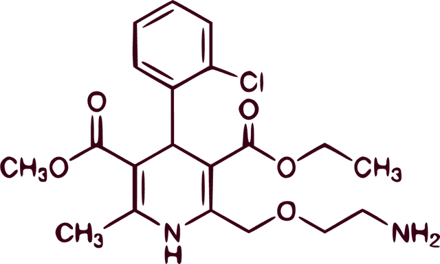 Chemical structure of Amlodipine