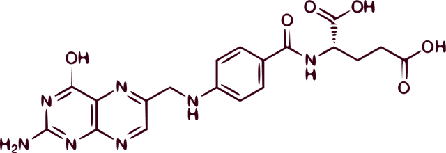 Chemical structure of Folic Acid