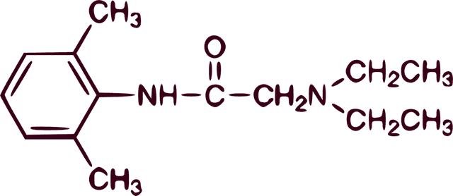 Chemical structure of Lidocaine